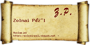 Zolnai Pál névjegykártya